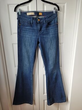 🍂 Anthropologie Pilcro Flare Jeans Blue Dark Wash Stet Size 27